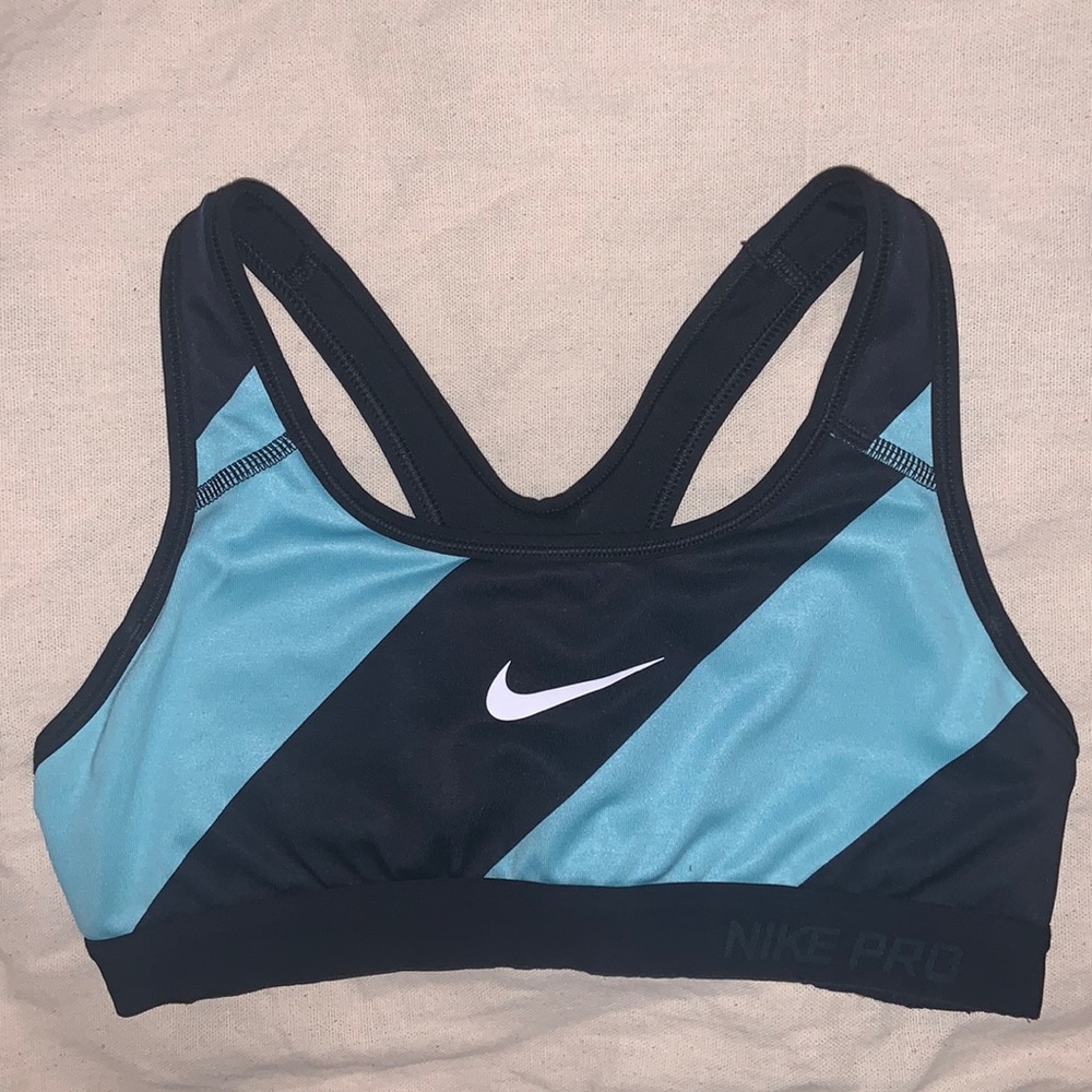 Nike Pro Sports Bra - XS Aqua & Black